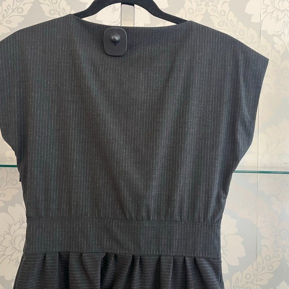 BOSS / HUGO BOSS Pinstriped Cap Sleeve Little Black Dress - Picture 6 of 8